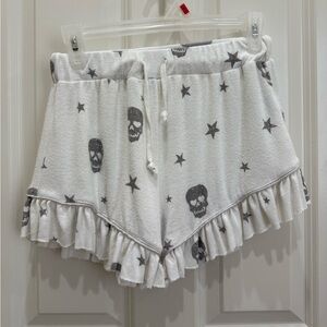 Vintage Havana High Waist Skull Print Pajama‎ Shorts